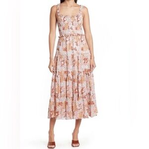 Astr Rust and Blue Floral Dress